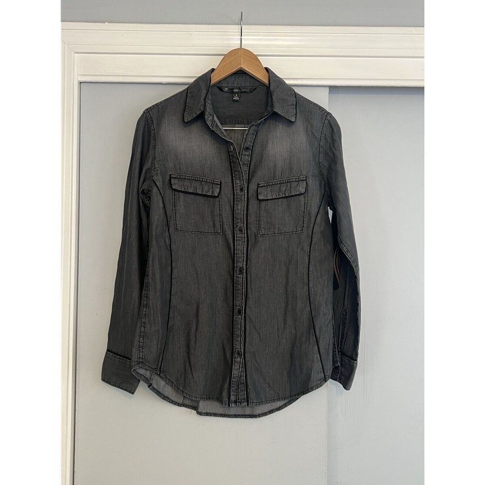 Womens LEE‎ Riders Shape Illusions Black Denim Button Up Shirt NEW! Size Small